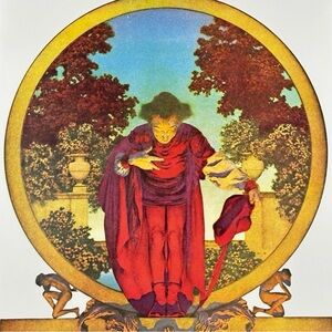 KNAVE OF HEARTS Original Vintage Fine Art Print Maxfield Parrish Deco Nouveau